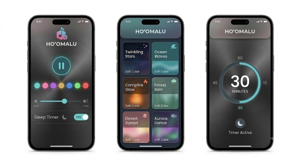 Ho'omalu companion app screens